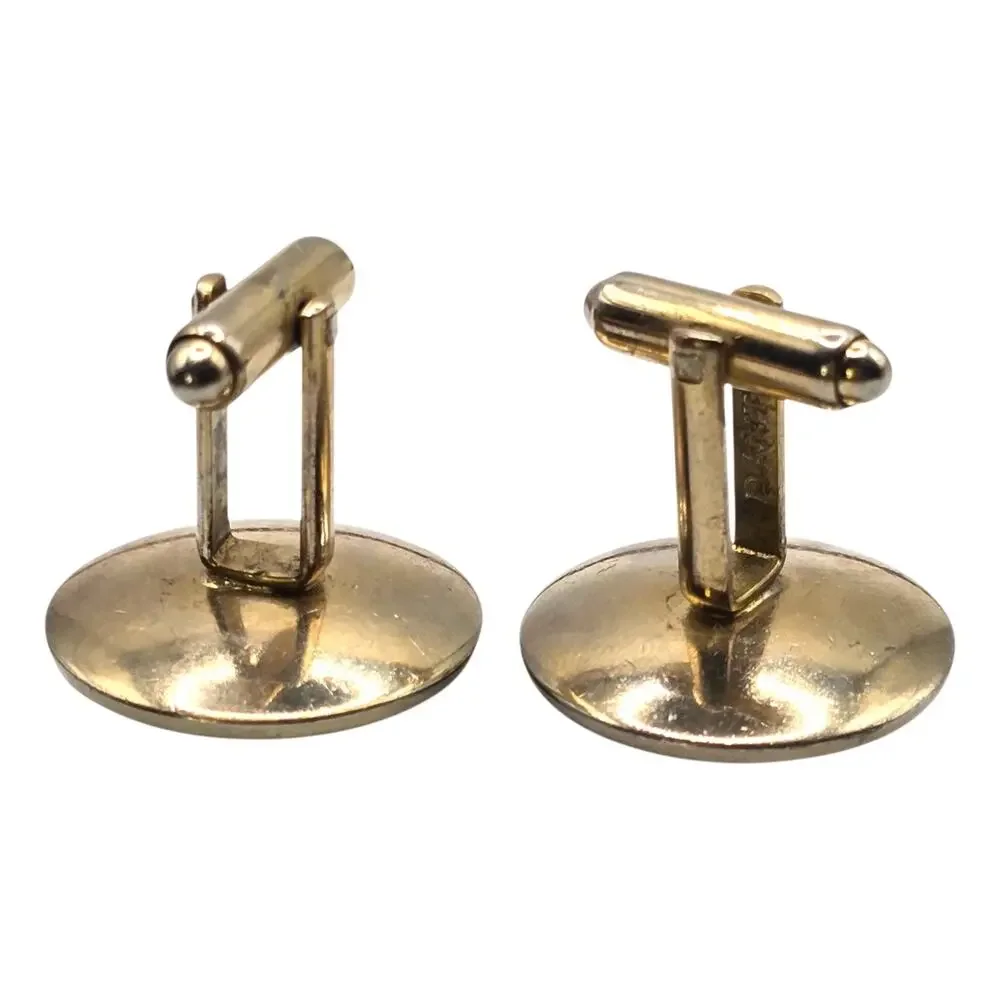 Vintage Dante Cufflinks Tigers Eye MCM Folding Toggle Gold Tone SKU 3439